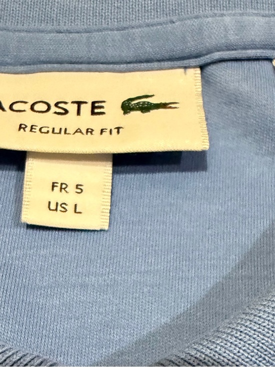 Lacoste Men's Regular Fit Light Blue Soft Cotton Polo Shirt - Picture 4 of 4